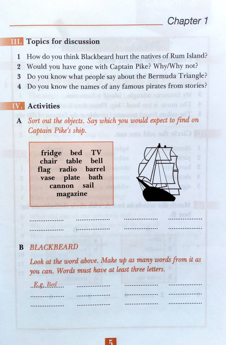 Graded Readers 1 Blackbeard's Treasure Activity Book