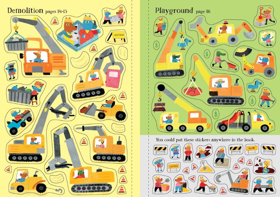 Usborne Little First Stickers Diggers and Cranes