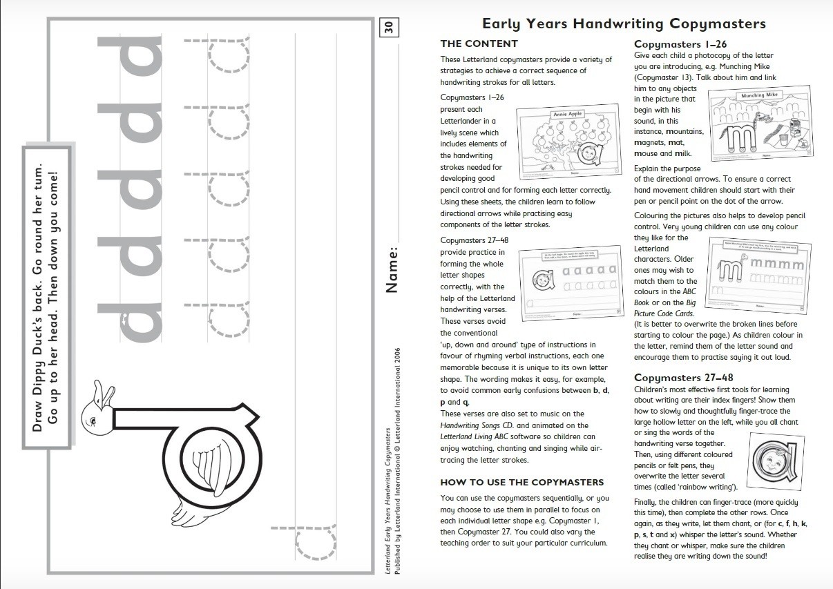 Early Years Handwriting Copymasters