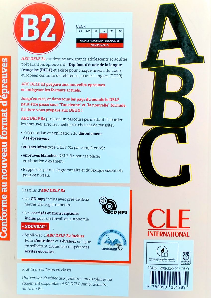 ABC DELF B2 Livre + CD + Entrainement en ligne