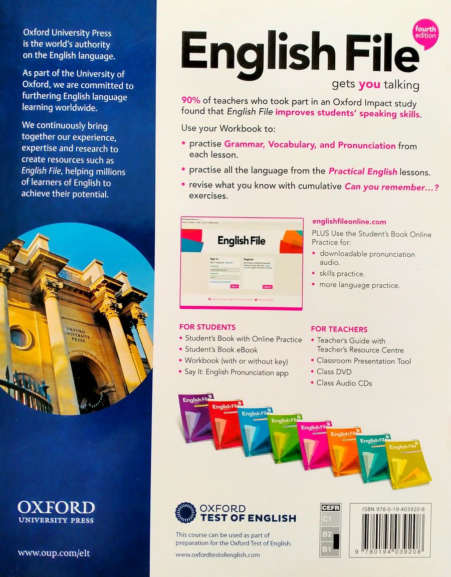 English File (4th edition) Intermediate Plus Workbook with key