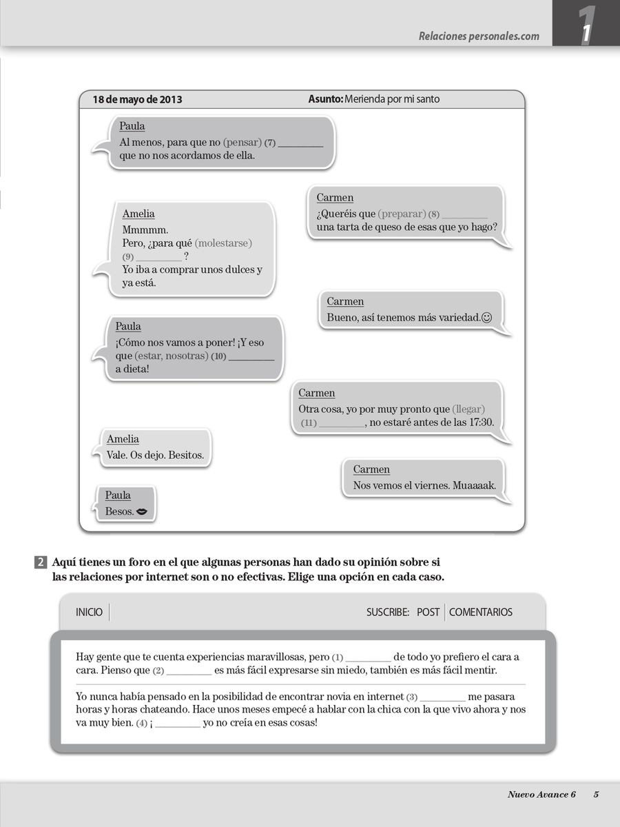Nuevo Avance 6 Cuaderno de ejercicios + CD