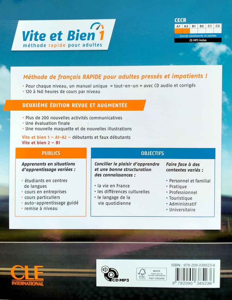 Vite et bien 2eme edition 1 A1-A2 Livre + CD audio + corriges