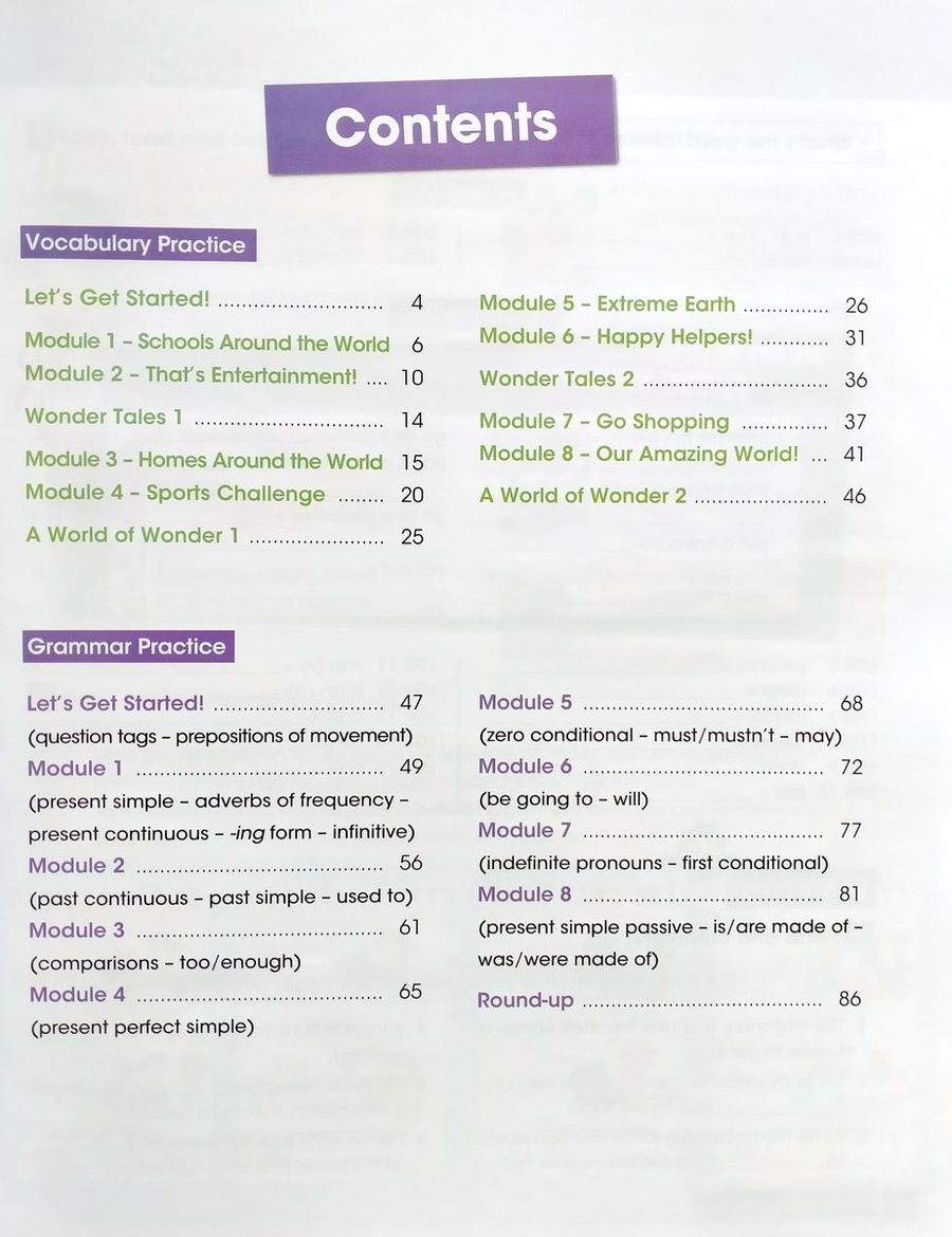 i Wonder 5 Vocabulary and Grammar Practice