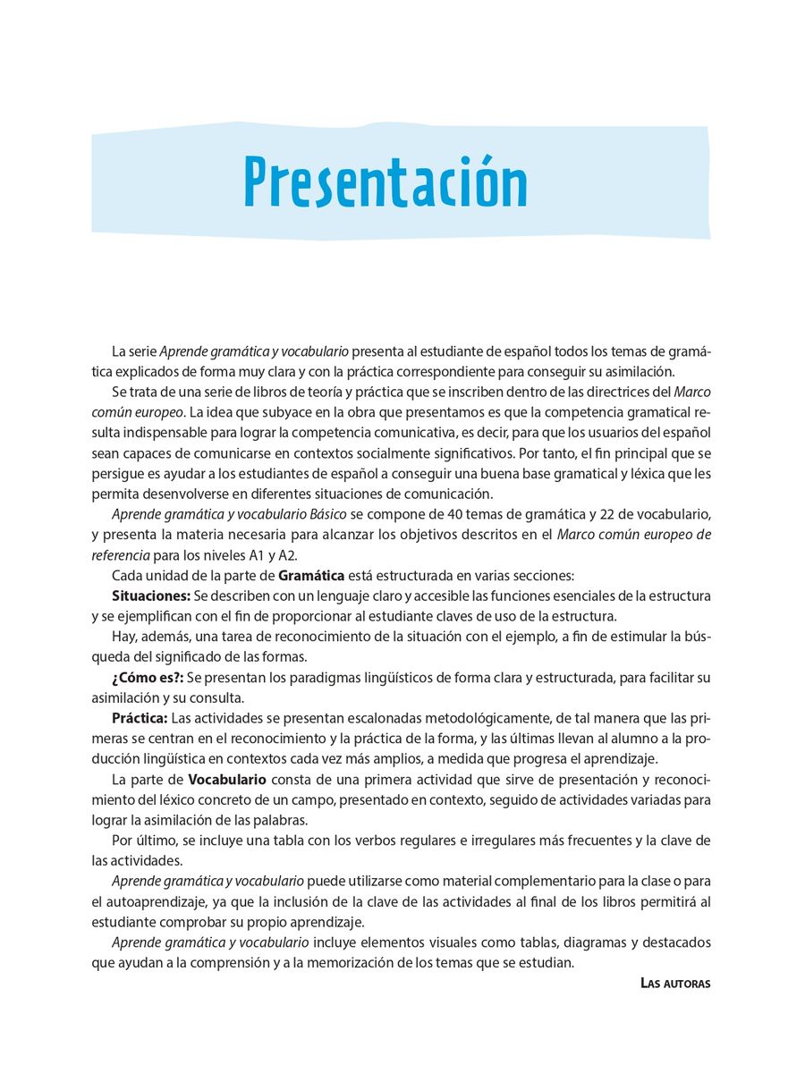 Aprende gramatica y vocabulario Nueva edicion Basico