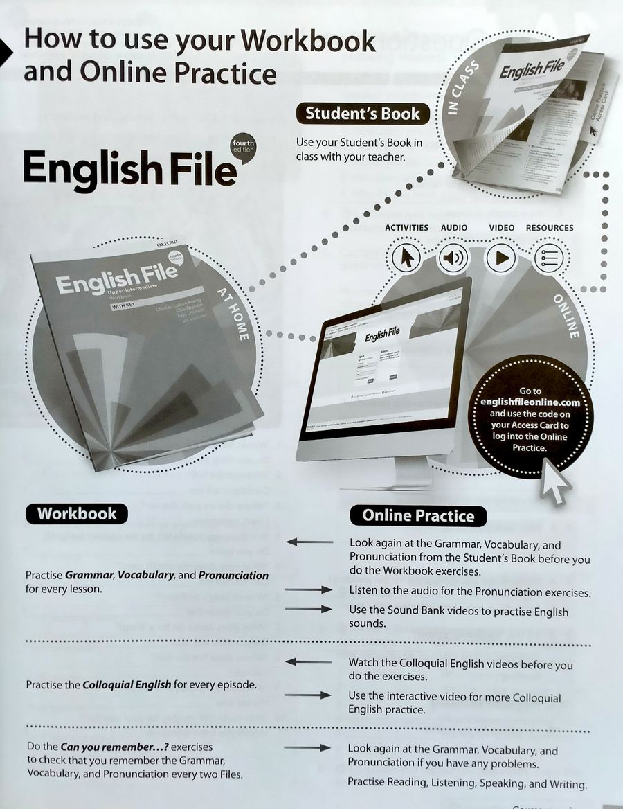 English File (4th edition) Upper-Intermediate Workbook with key