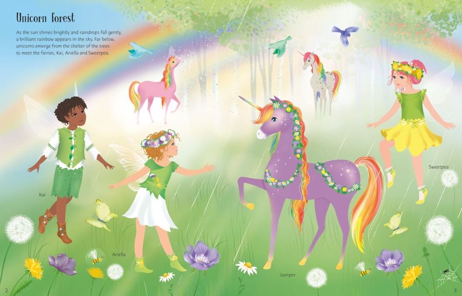 Usborne Sticker Dolly Dressing Rainbow Unicorns