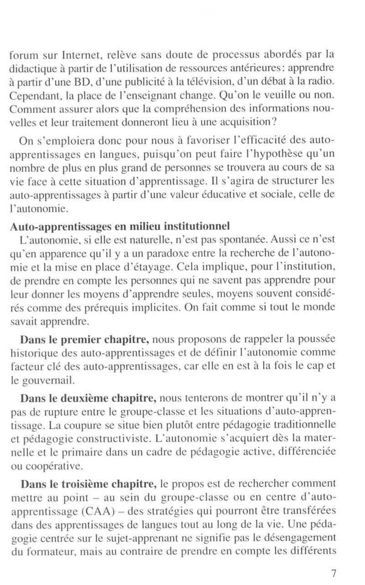 Les auto-apprentisages