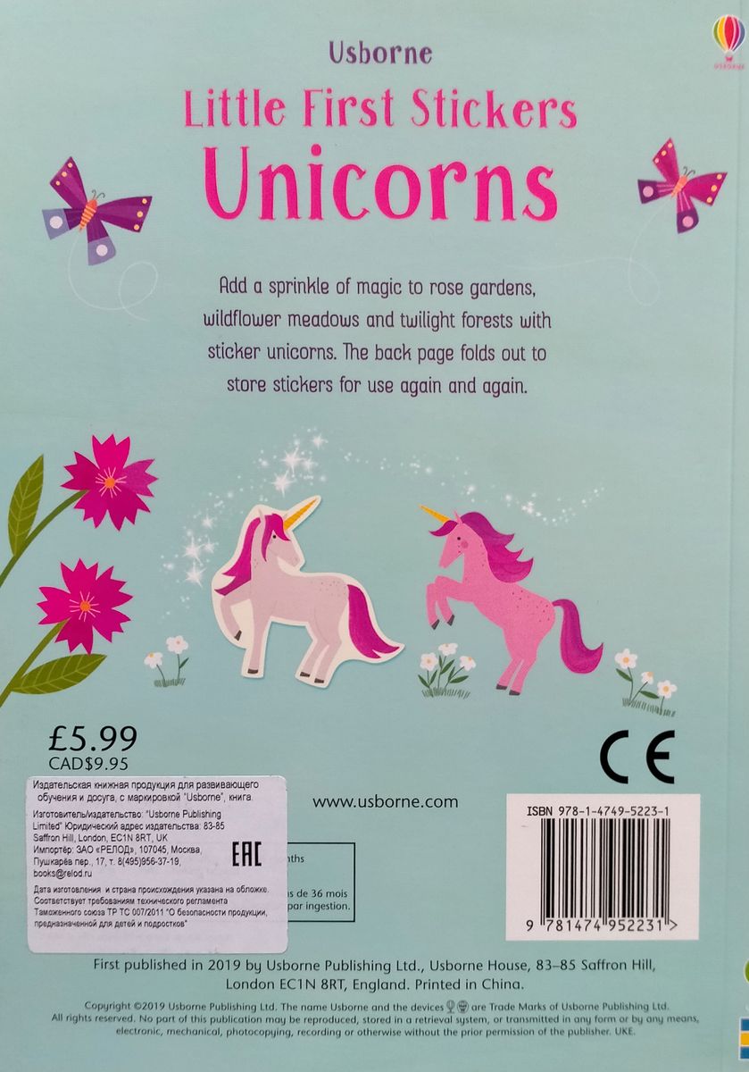Usborne Little First Stickers Unicorns