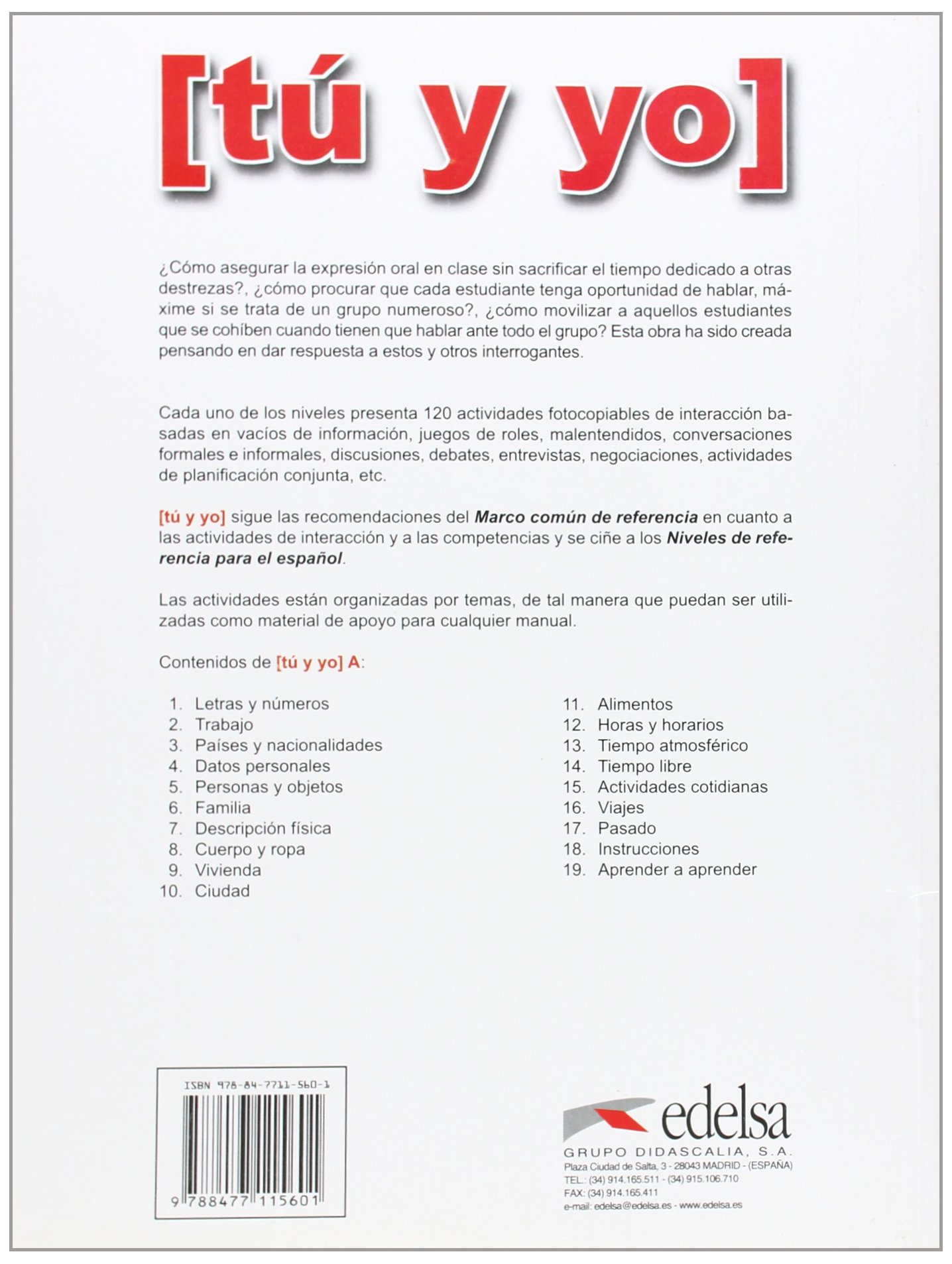 Tu y yo actividades de interaccion oral y escrita Level A (B1-B2)