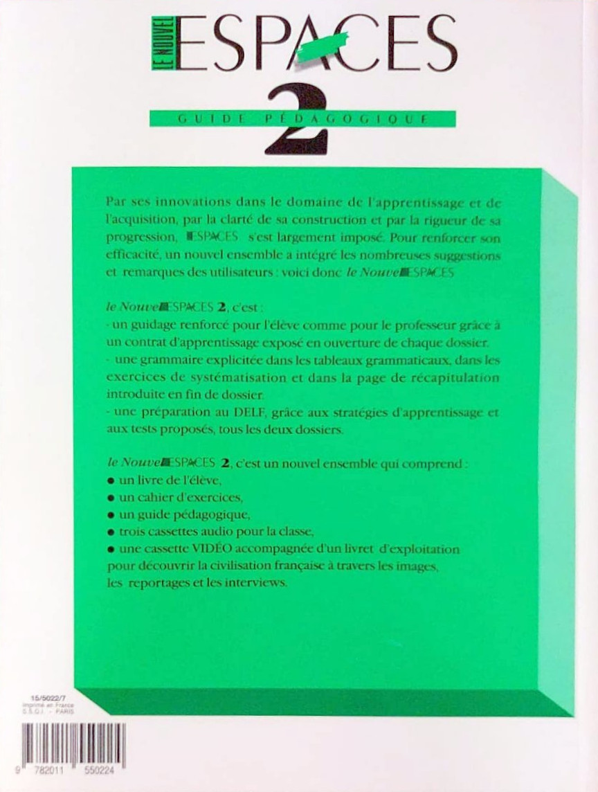 Le Nouvel Espaces 2 Guide Pedagogique