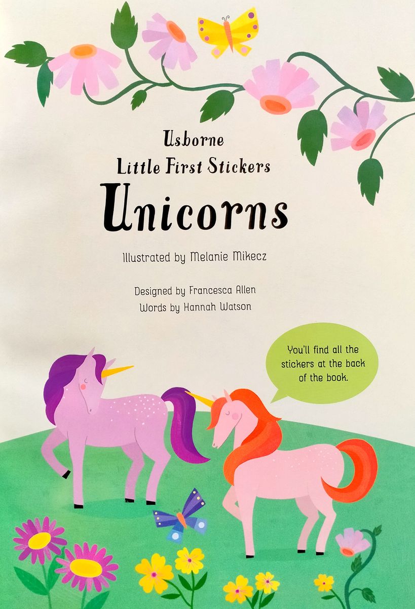 Usborne Little First Stickers Unicorns