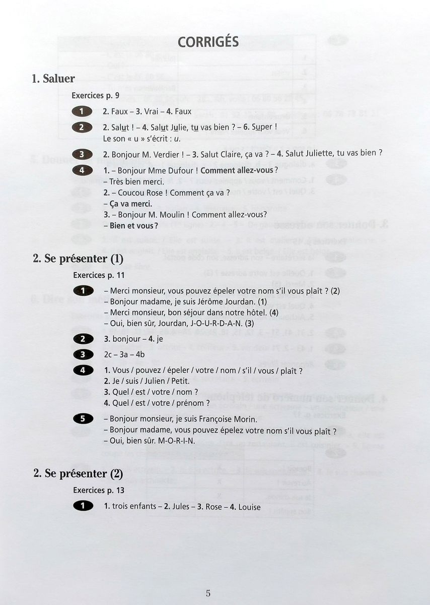 Communication Progressive du Francais Debutant Complet A1.1 Corriges (ответы)