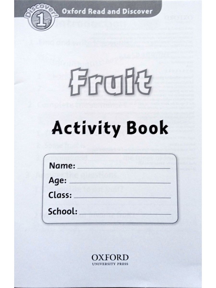 Oxford Read and Discover 1 Fruit Activity Book