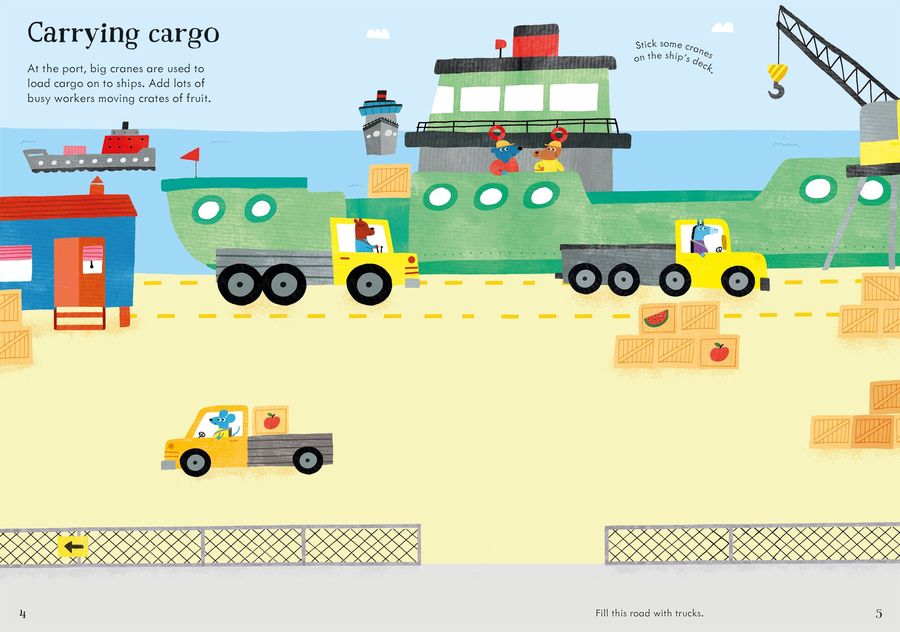 Usborne Little First Stickers Diggers and Cranes