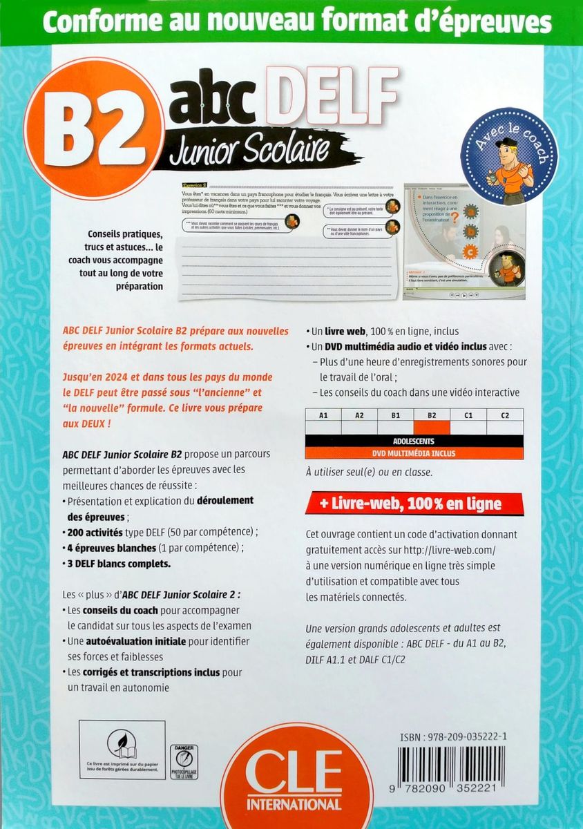 ABC DELF Junior scolaire B2 Livre + DVD + Livre-web