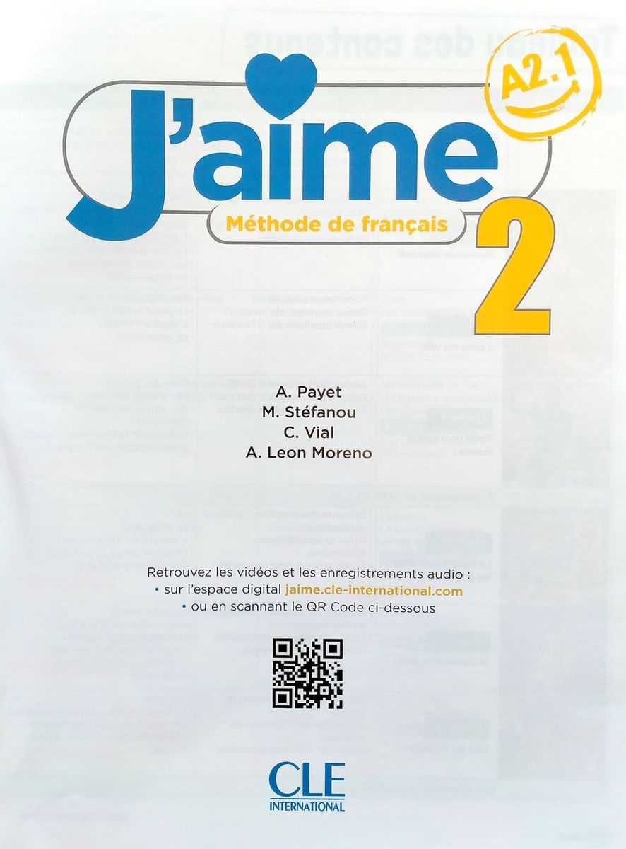 J'aime 2 A2.1 Livre de l'eleve