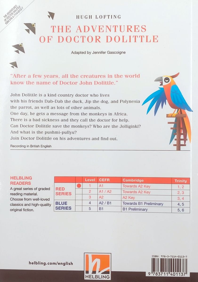 Helbling Young Readers 1 The Adventures of Doctor Dolittle + app + e-zone