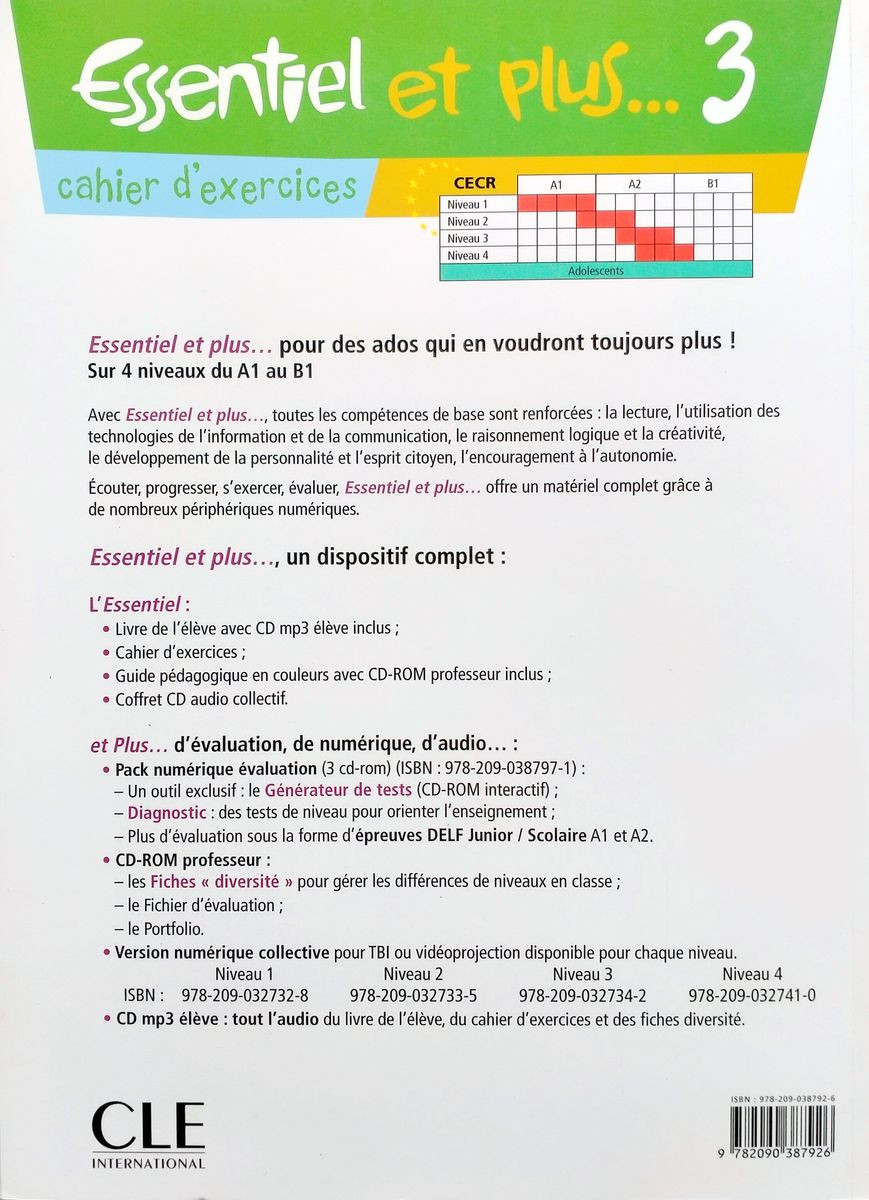 Essentiel et plus 3 Cahier d'exercices