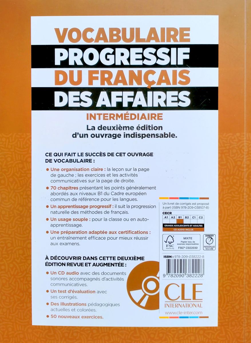 Vocabulaire Progressif du Francais des Affaires 2eme edition Intermediaire B1 Livre + CD