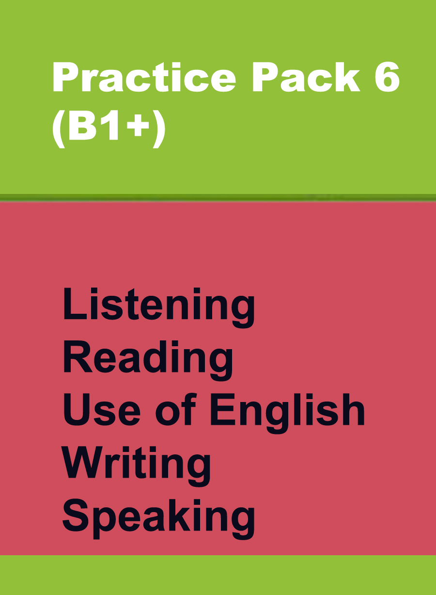 Сборник онлайн-тестов по английскому языку Practice Pack 6 (B1+) Listening, Reading, Use of English, Writing, Speaking