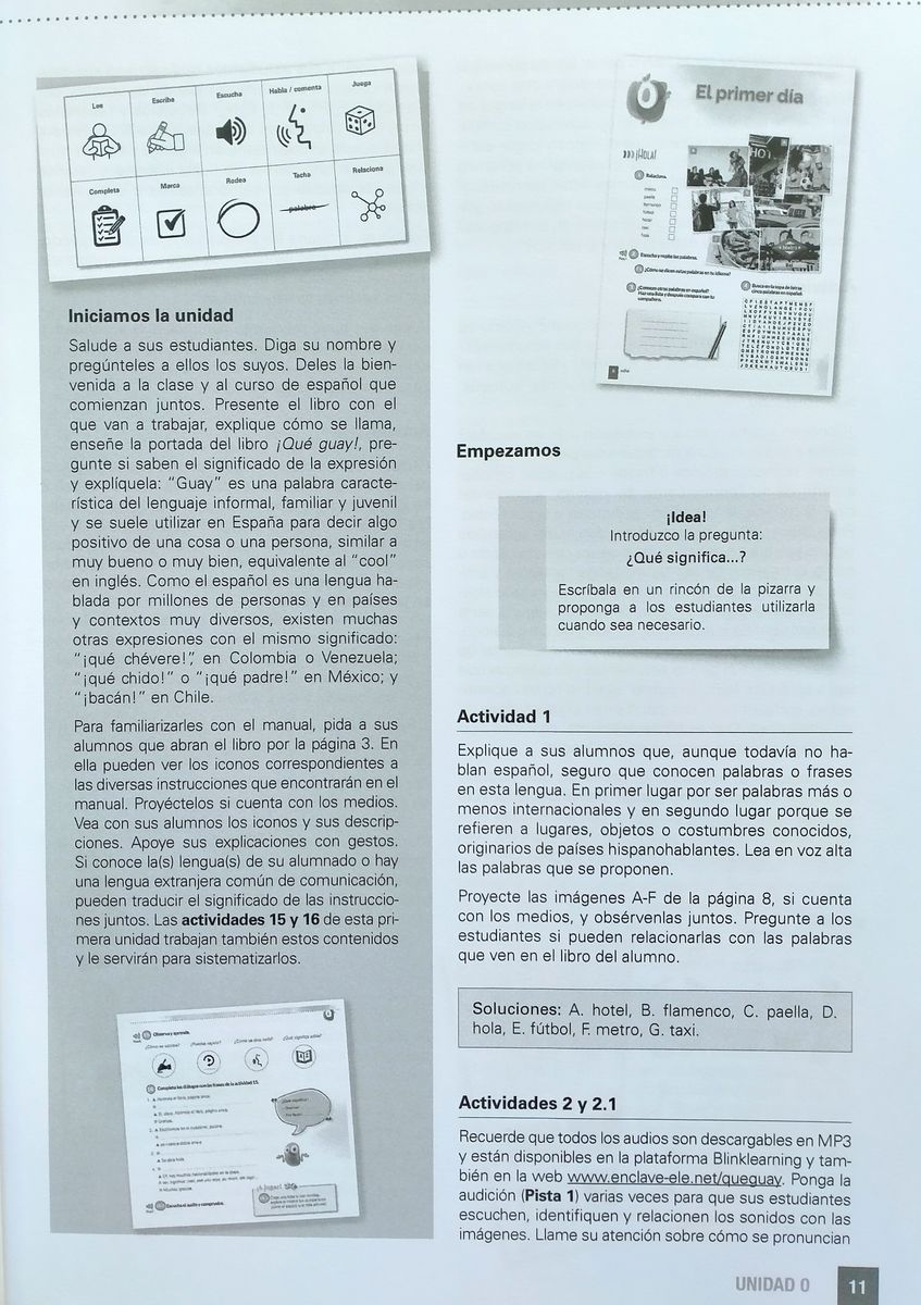 Que guay A1.1 Corso de Espanol Para Adolescents Guia Docente