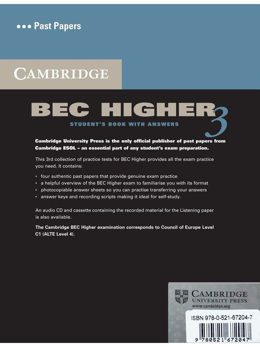 Cambridge BEC Higher 3 Student's Book with Answers and Audio CD