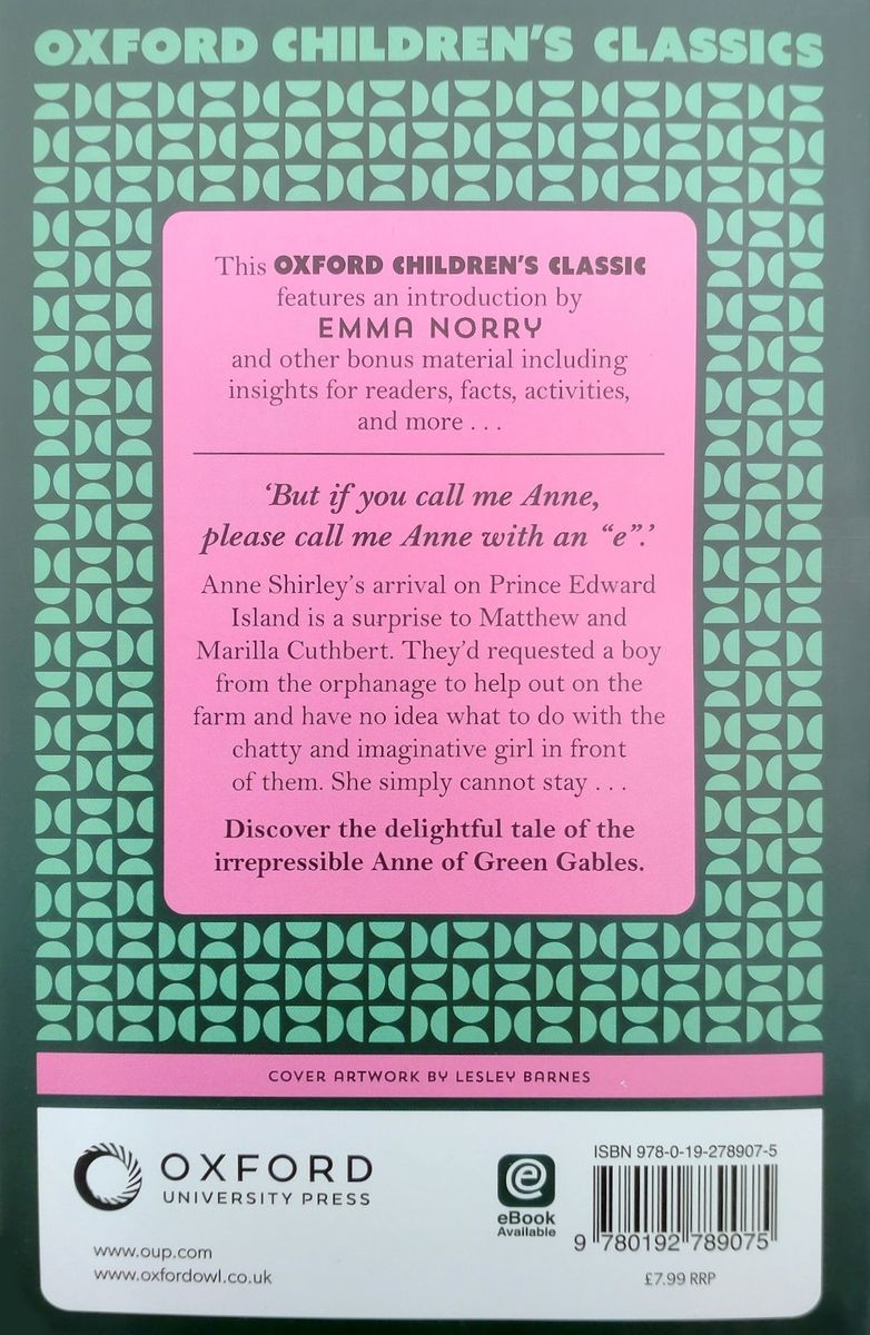 Oxford Children's Classics Anne of Green Gables