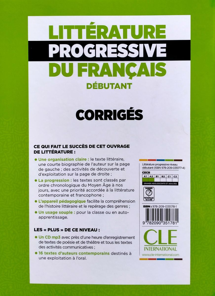 Litterature Progressive du Francais 2eme edition Debutant A1-A2 Corriges (ответы)