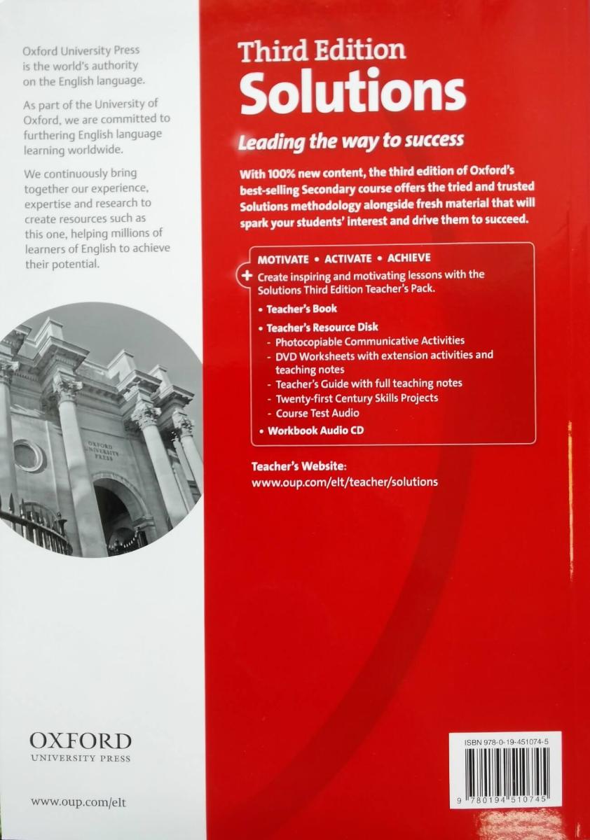 Solutions (3rd edition)  Pre-Intermediate Teacher's Book with Teacher's Resource Disk and Workbook Audio CD