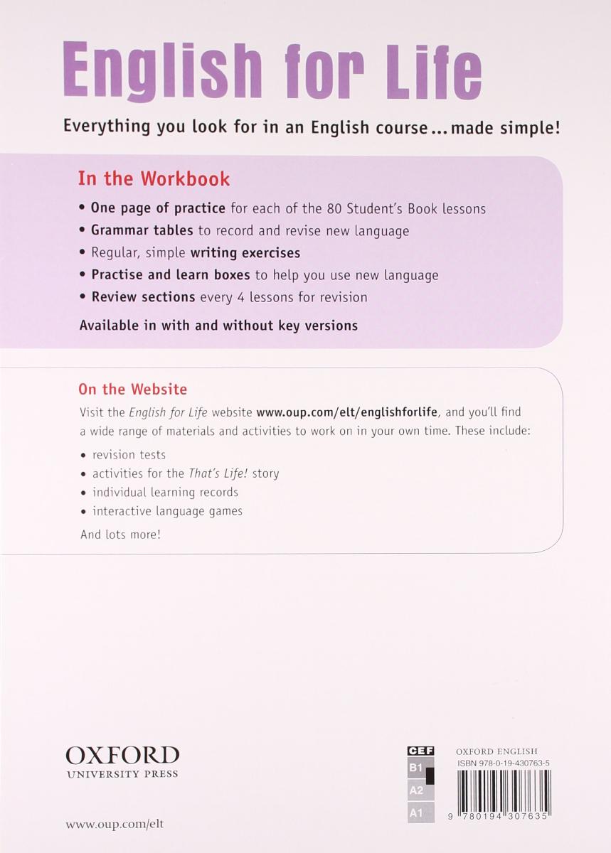 English for Life  Pre-Intermediate Workbook with Key