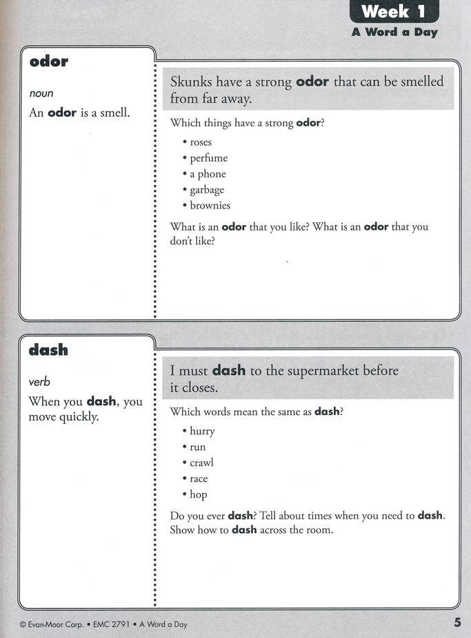 A Word a Day Grade 1 Student Workbook 5 Pack