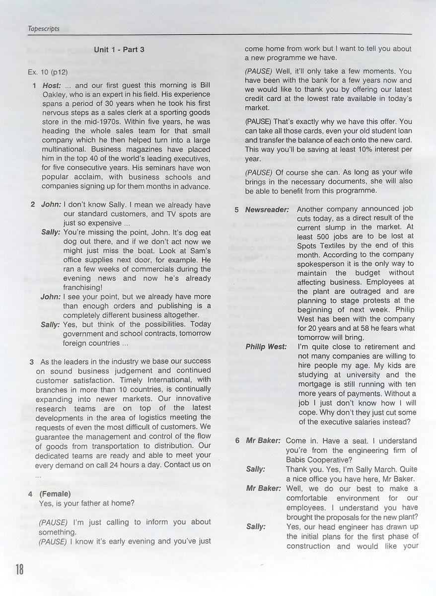 Business English Marketing and Sales Teacher's Book