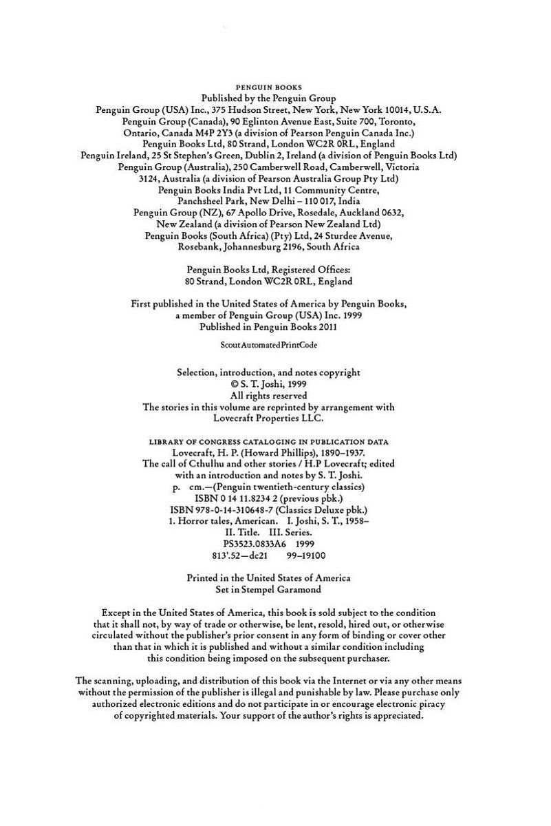 The Call of Cthulhu and Other Weird Stories (Penguin Classics Deluxe Edition)