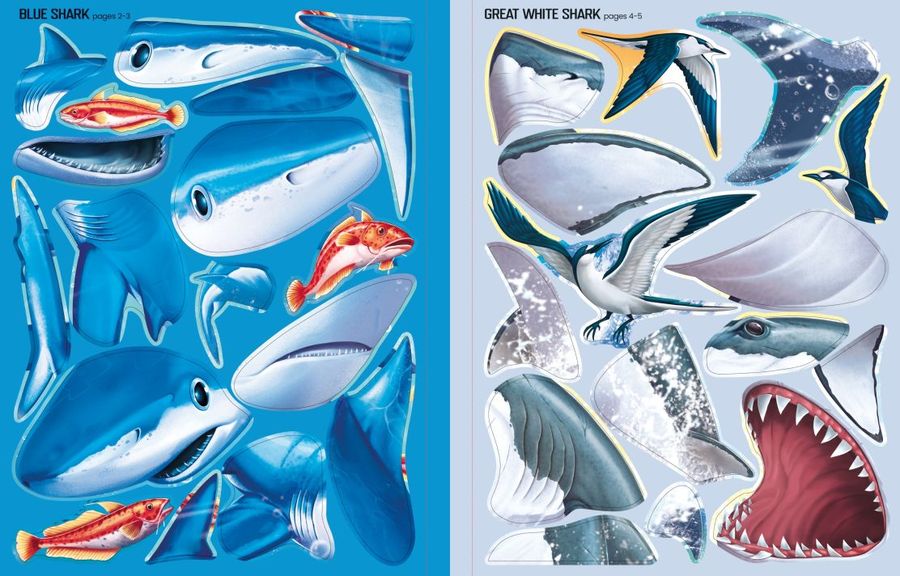 Usborne Build Your Own Sharks Sticker Book