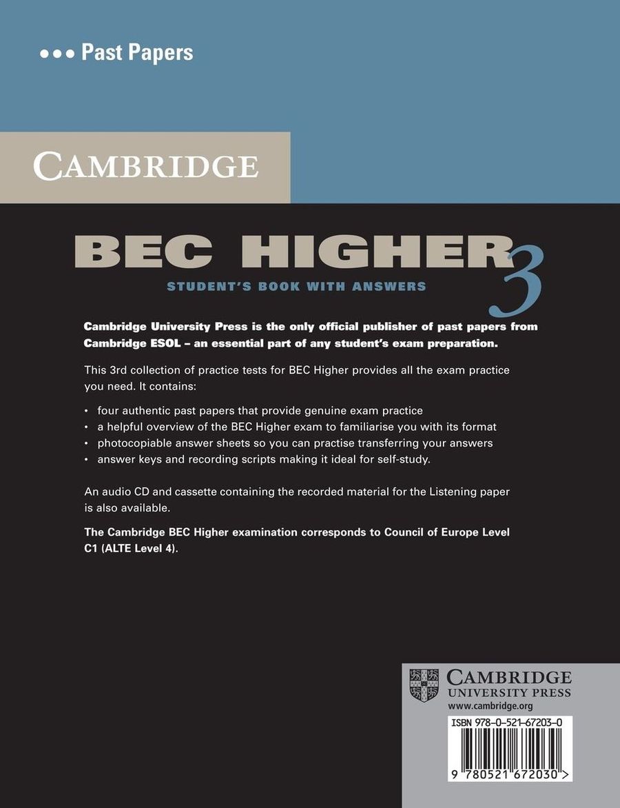 Cambridge BEC Higher 3 Student's Book with Answers