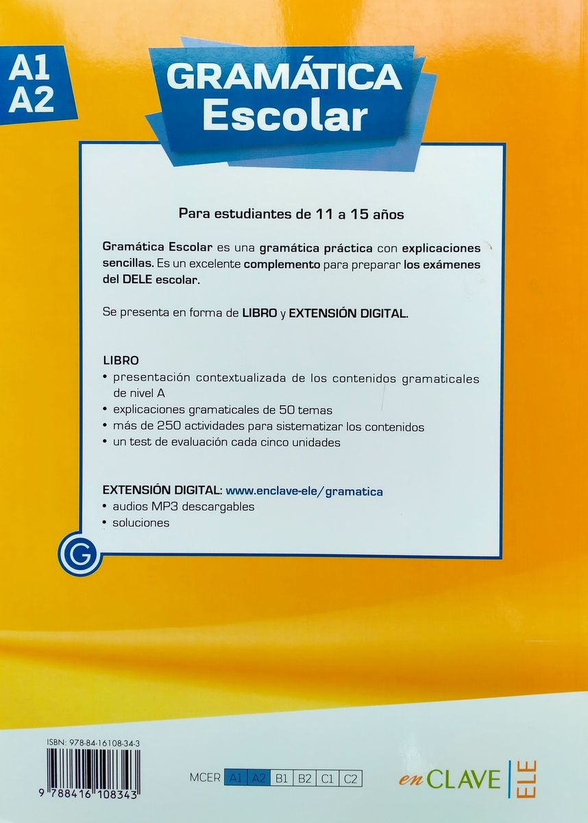 Gramatica Escolar A1-A2 + Audio Descargable