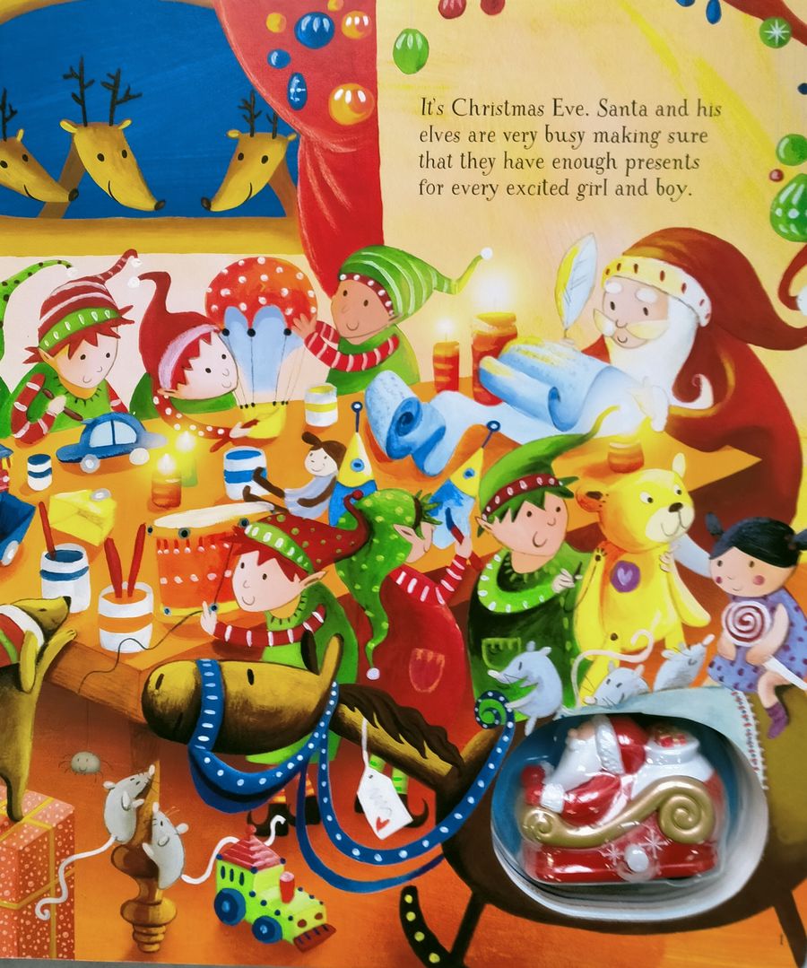 Santa's Christmas Journey with Wind-Up Sleigh