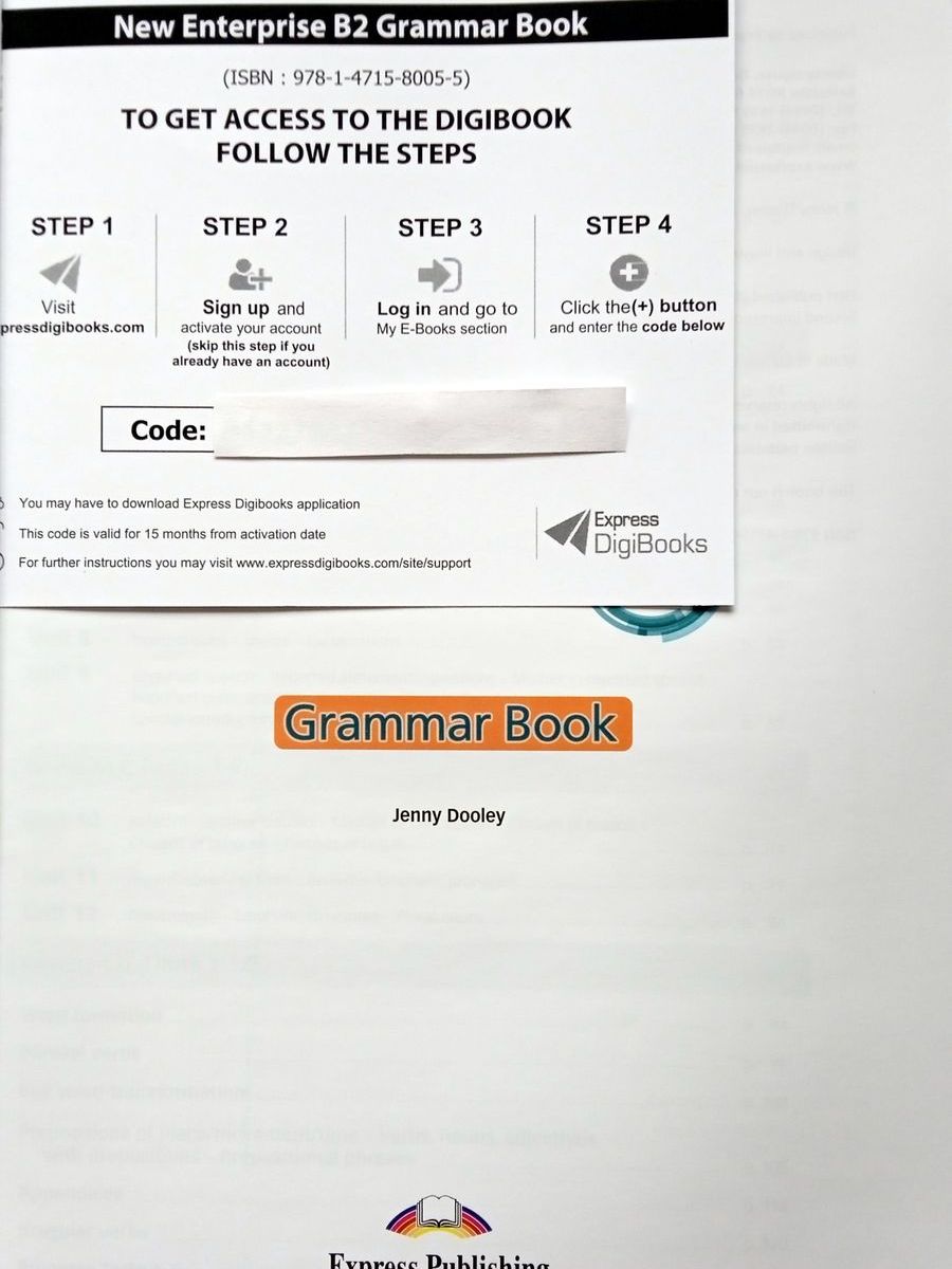 New Enterprise B2 Grammar Book with Digibook