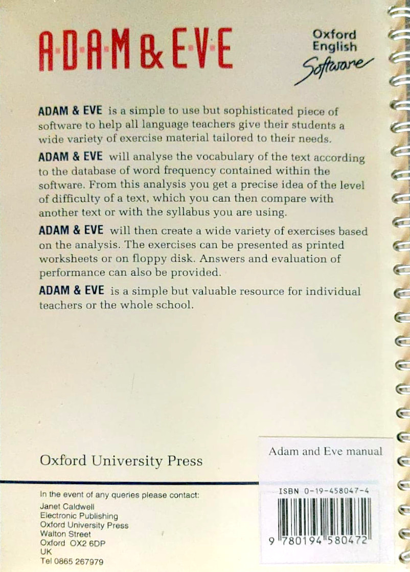 Adam and Eve Manual Teacher's Resource