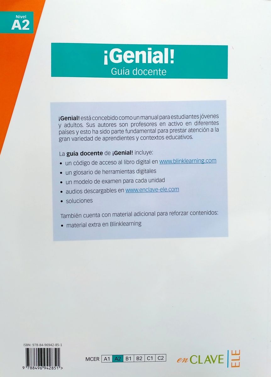 Genial! A2 Curso de espanol Guia del profesor + digital code