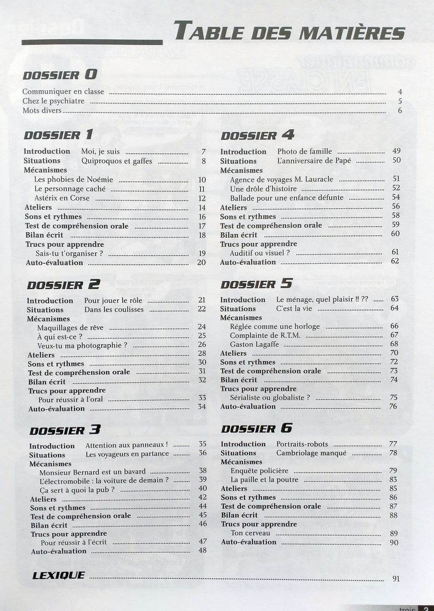 Junior 3 Cahier d'exercices
