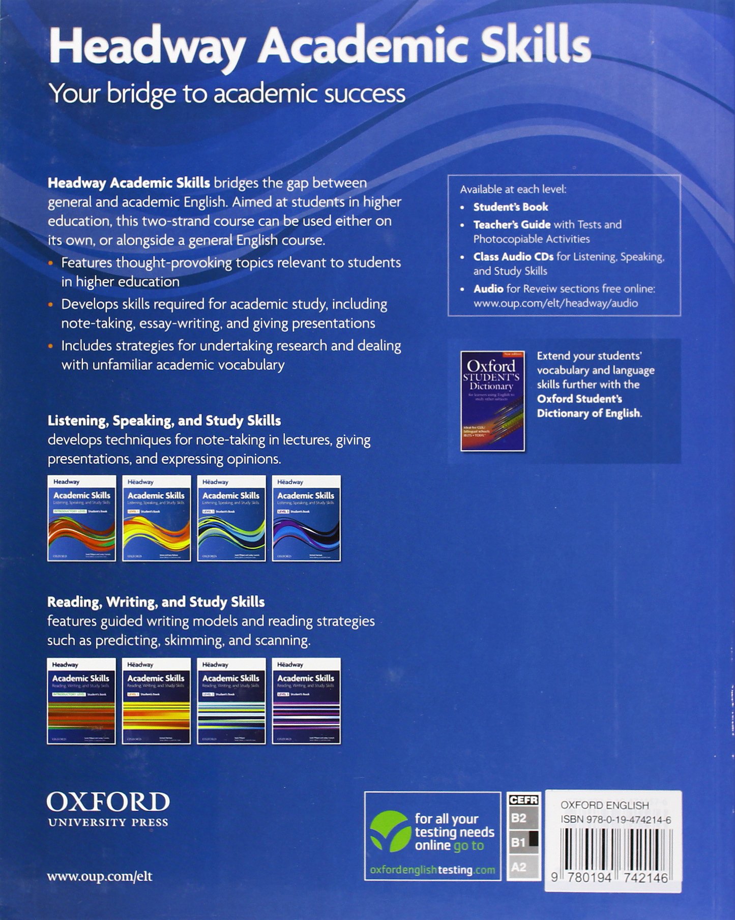 Headway Academic Skills Listening, Speaking and Study Skills 2 Student's Book with Oxford Online Skills