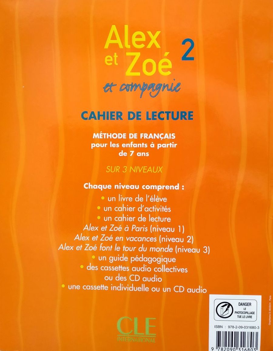 Alex et Zoe 2 Alex et Zoe en Vacances Cahier de Lecture