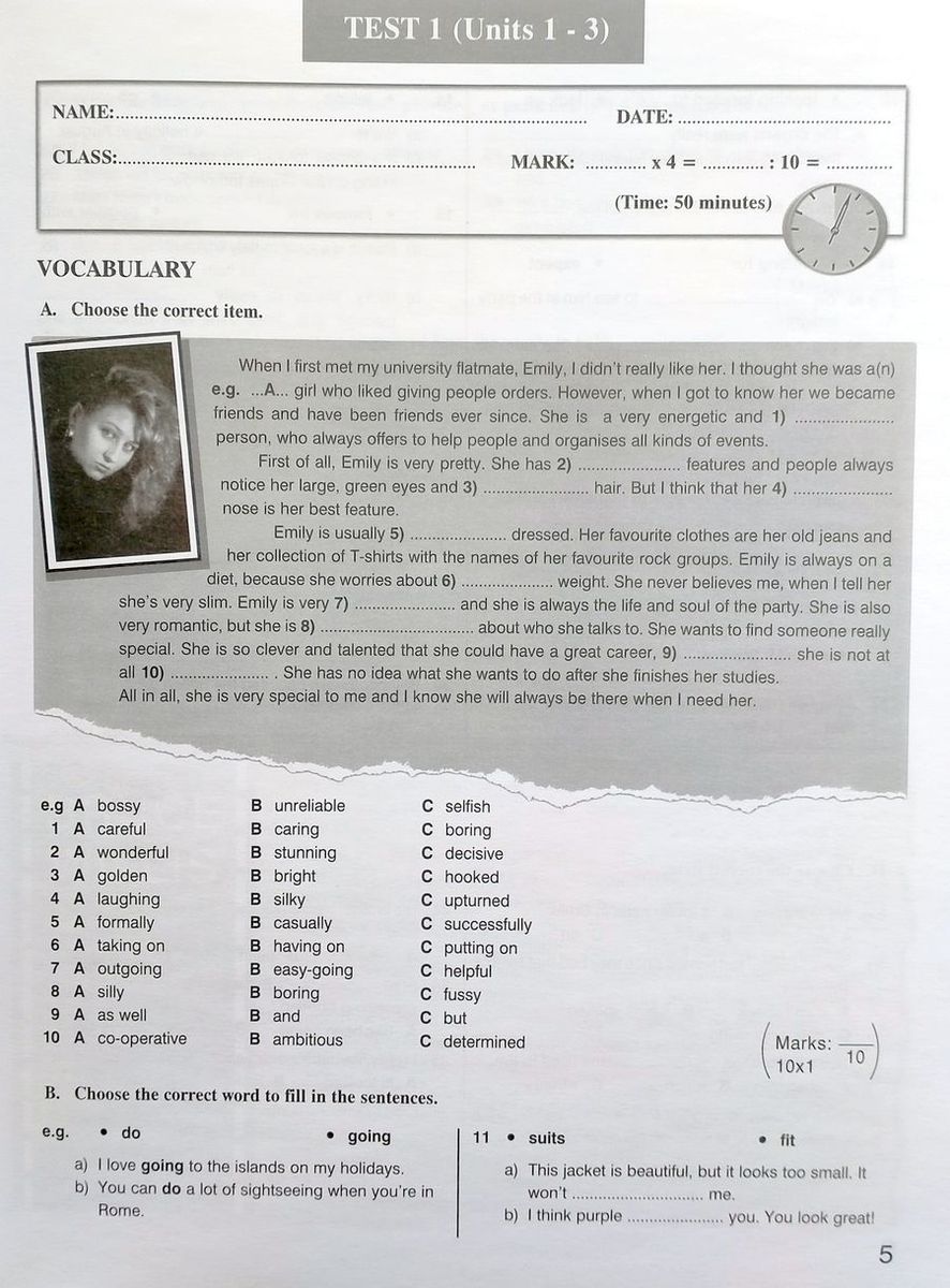 Enterprise 3 Pre-Intermediate Test Booklet