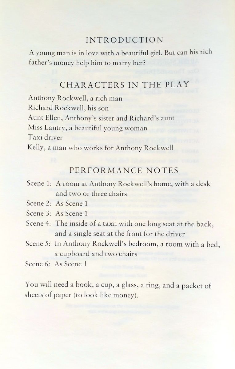 Oxford Bookworms Playscripts 2 One Thousand Dollars and Other Plays