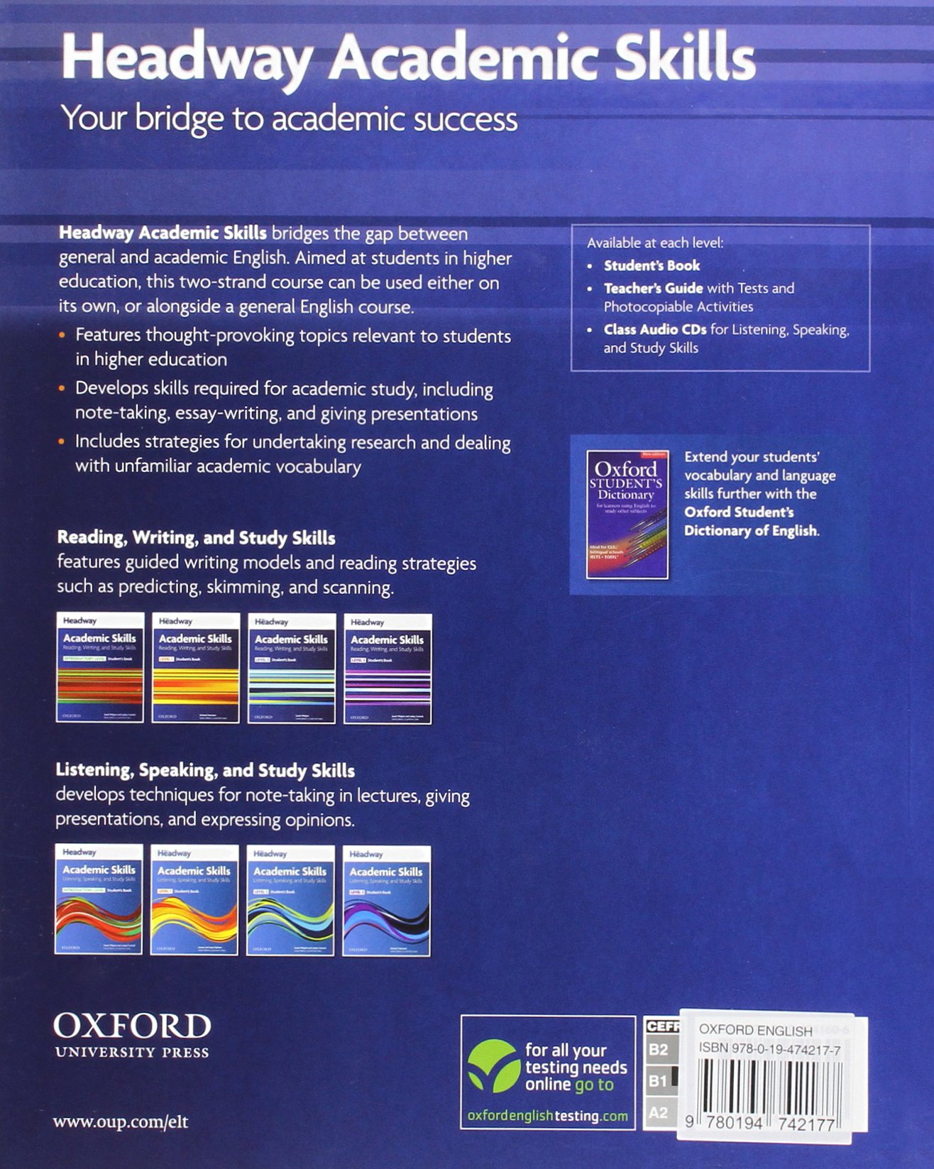 Headway Academic Skills Reading, Writing and Study Skills 2 Student's Book with Oxford Online Skills