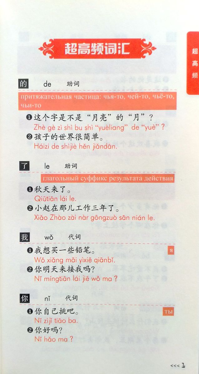 Частотная лексика китайского языка для экзамена HSK 1-3