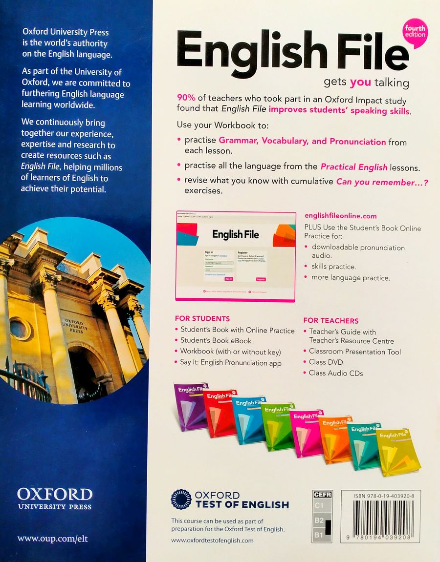 English File (4th edition) Intermediate Plus Workbook with key купить  недорого в интернет-магазине - RELOD | ISBN 9780194039208