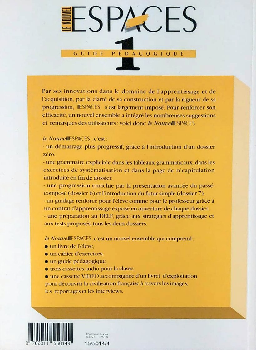 Le Nouvel Espaces 1 Guide Pedagogique